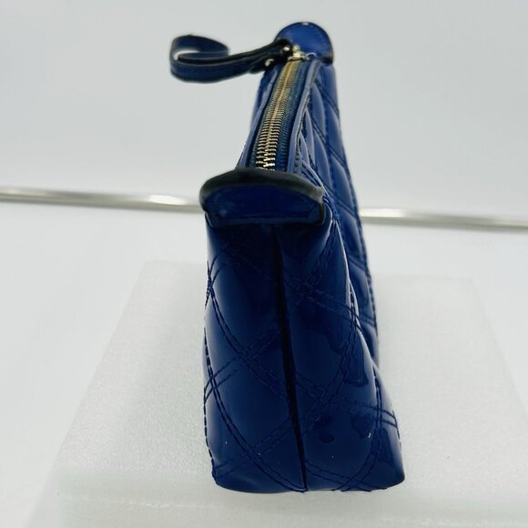 Anne Klein Royal Blue Wristlet Quilted Soft Patent Faux Leather 8" x 4.5" - Picture 6 of 8